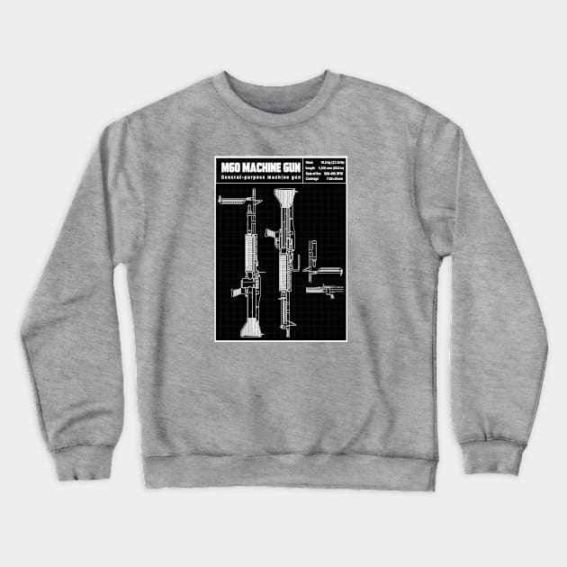 M60 MACHINE GUN Crewneck Sweatshirt by theanomalius_merch